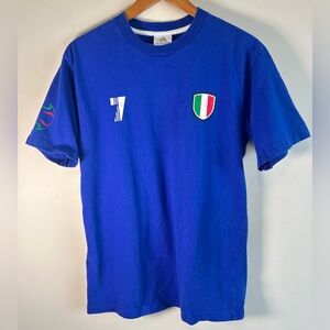 Vintage Adidas Italy Soccer Style Jersey Italia T-shirt #7 Sz L Made In Canada!